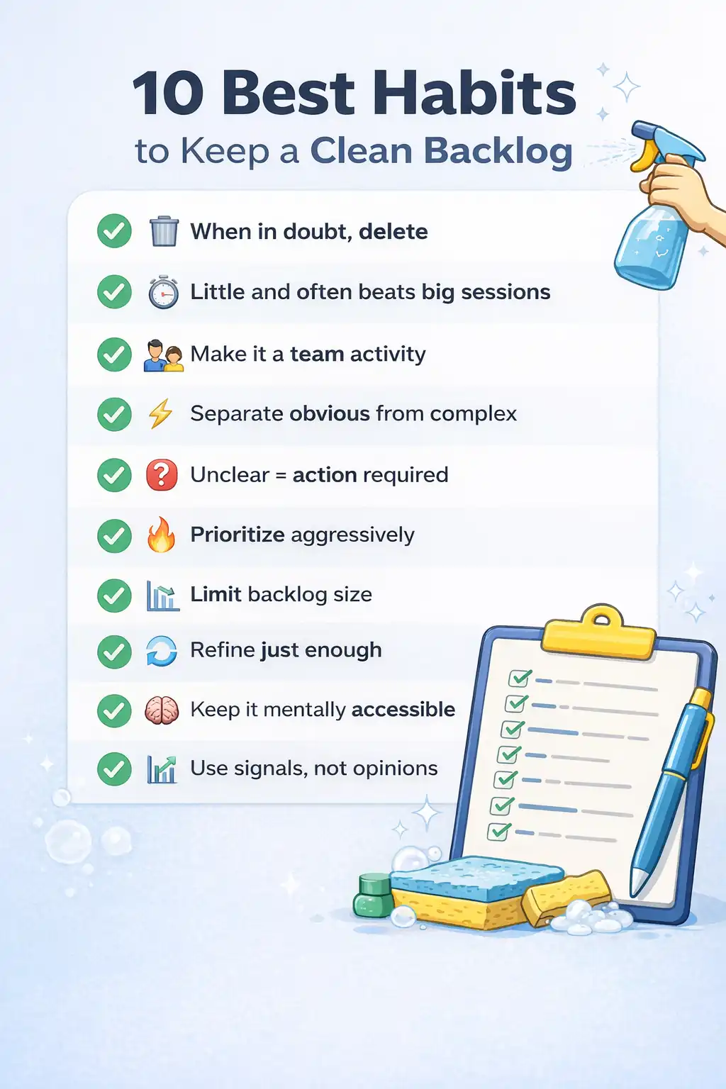 10 habits for a clean backlog